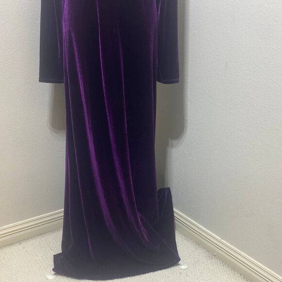 Soft Surroundings Santiago Stretch Purple Velvet Maxi Dress Size Tall XL - Picture 8 of 11